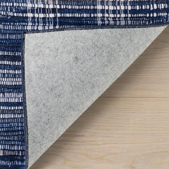 Dash & Albert Denim Plaid Blue Machine Washable Rug, 4 X 6 Feet - Image 6