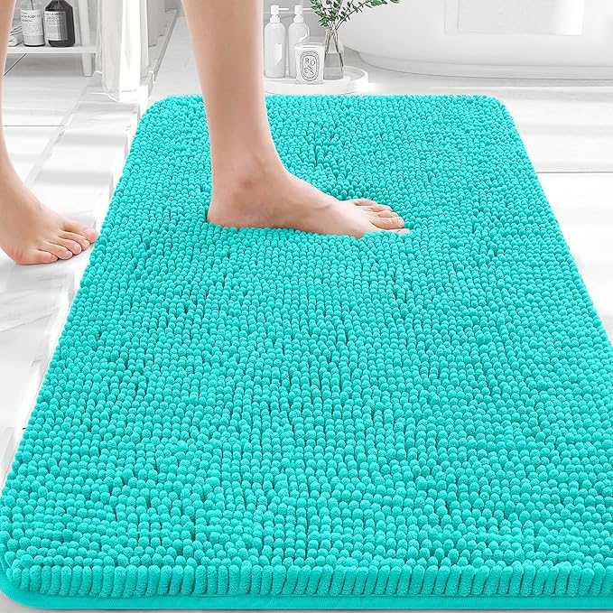 OLANLY Bathroom Rugs 30x20, Extra Soft Absorbent Chenille Bath Rugs, Rubber by OLANLY
