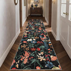 Floral Runner Rug 3x10 Washable Hallway Long Black Bedroom Carpet Non Slip - Image 9