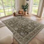 Washable 6x9 Area Rugs for Living Room, Boho Non-Slip Vintage Distress Large by Hedwior