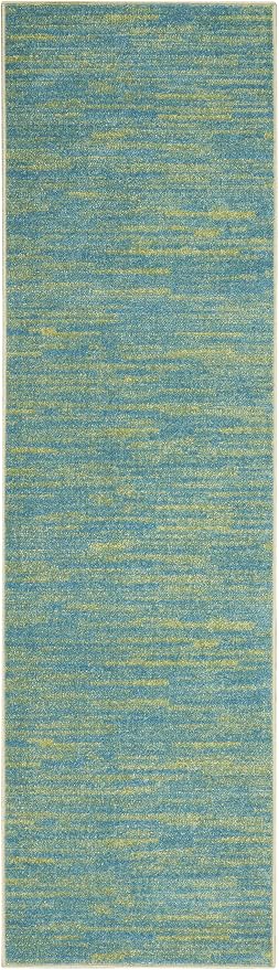 Nourison Home Nourison Essentials Blue Green 2'2" x 14' Area Rug - Image 4
