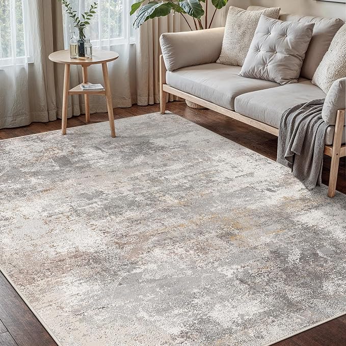 GENIMO Washable 5x7 Area Rugs for Living Room, Non Slip Modern Abstract Rug - Image 5