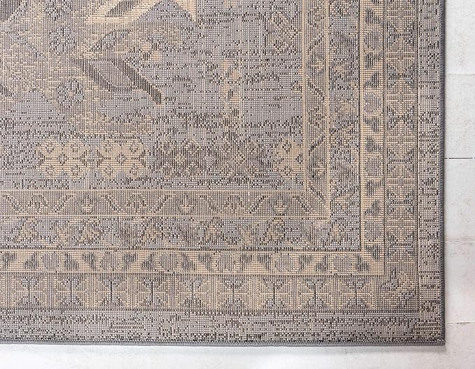 Unique Loom Taftan Collection Border Geometric Tribal Inspired Design Area Rug - Image 10