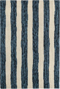 Dash & Albert Silas Stripe Navy Hand Micro Hooked Wool Rug, Runner-2.5 X 8 Feet by DashAlbert