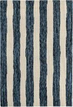 Dash & Albert Silas Stripe Navy Hand Micro Hooked Wool Rug, Runner-2.5 X 8 Feet by DashAlbert