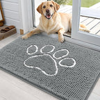 OLANLY Dog Door Mat for Muddy Paws 36x24, Paw Print Design, Absorbs Moisture by OLANLY