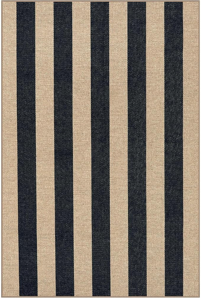 Lahome Striped Easy Jute Rug, 2x3 Entryway Rug Indoor Outdoor Front Door Mat - Image 7