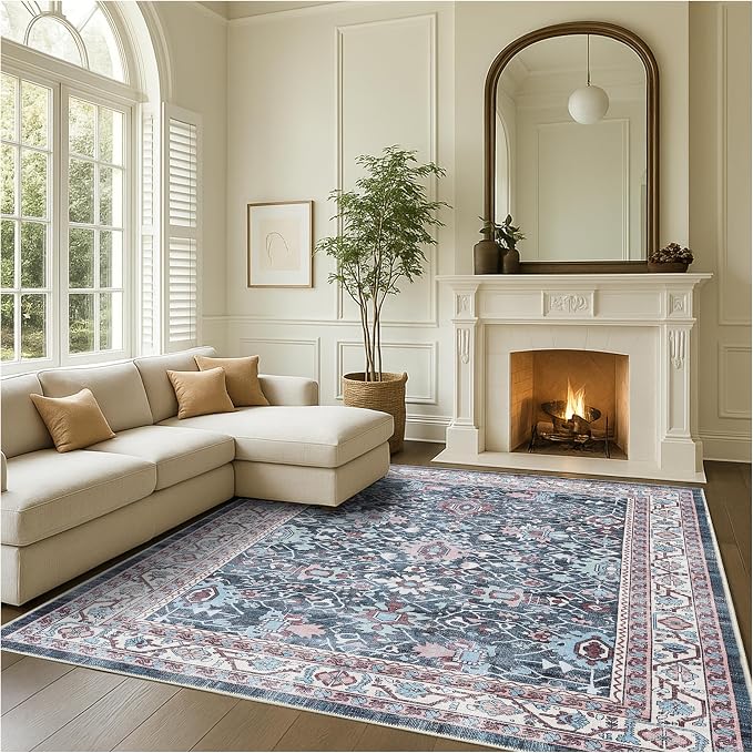 Fame Rugs Turkish Rug. Washable Vintage Oriental Antique Inspired Traditional - Image 9