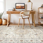 6x9 Area Rugs Living Room: Washable Boho Large Neutral Vintage Soft Rug Stain - Image 7