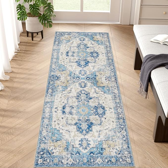 jinchan Kelda Runner Rug 2x6 Washable Rug Soft Hallway Runner Indoor Vintage by JINCHAN