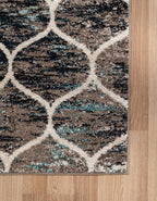 Rugs.com Lattice Frieze Collection Rug – 9' x 12' Blue Multi Medium Rug Perfect - Image 8