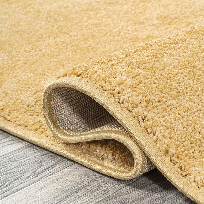 JONATHAN Y Haze Solid Low-Pile Mustard Runner Rug 2x16, Minimalist, - Image 3