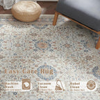 jinchan Area Rug 6x9 Washable Living Room Rug Vintage Distressed Orange Multi - Image 5