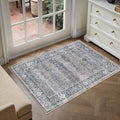 HUGEAR 2x3 Washable Area Rug Purple Small Entryway Rug Non Slip Vintage Neutral by HUGEAR