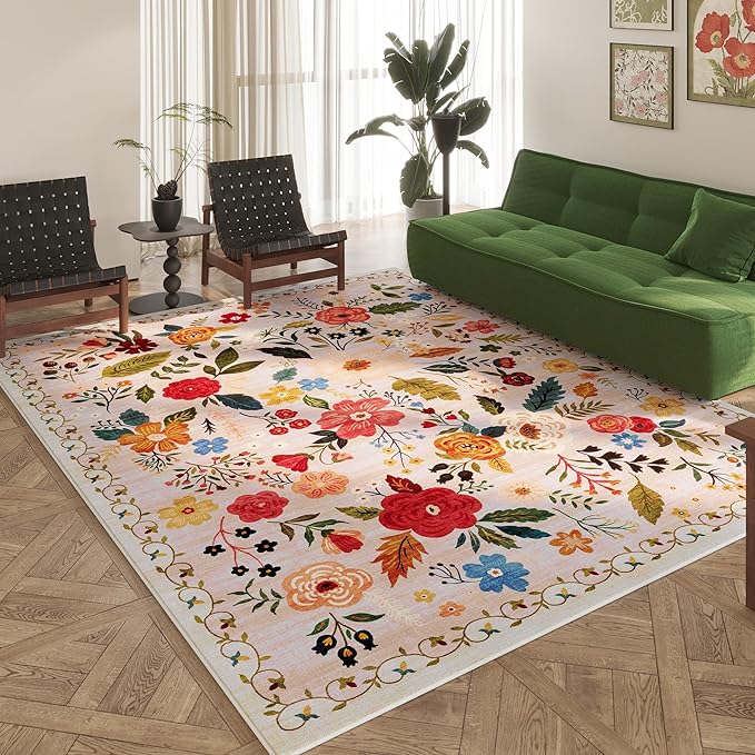 Rugcomf Area Rugs 8x10 Rug for Living Room Clearance Washable Boho Area Rug Non by Rugcomf