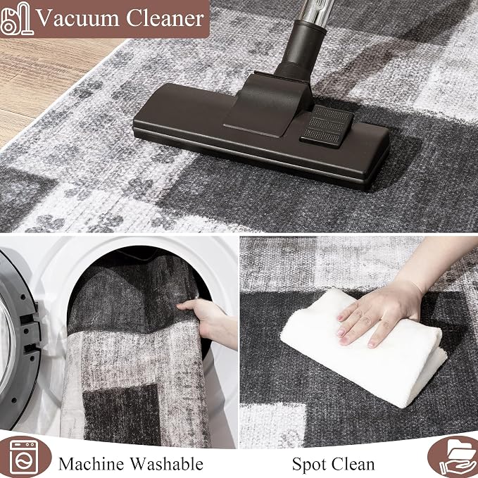 Modern Geometric Patchwork Indoor Runner Rug - Image 9