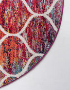 Rugs.com Lattice Frieze Collection Rug – 3' Round Multi Medium Rug Perfect - Image 8