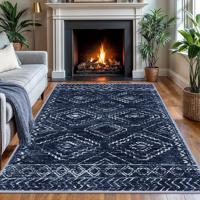 KILOCOCO Area Rug 4'x6' Entryway Rug Washable Bedroom Rugs Non Slip Printed by Kilococo