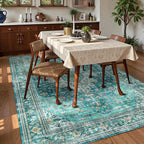 Washable Area Rug 4' x 6' Vintage Traditional Persian Mat - Image 3