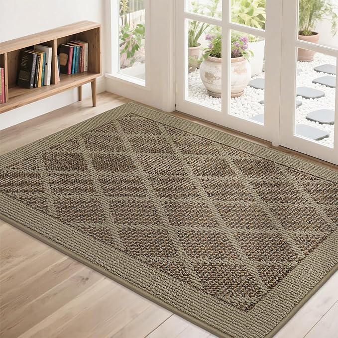 COSY HOMEER Non-Slip Door Mat 32"x48", Entryway Rugs Low Profile Absorbent Dirt by COSYHOMEER