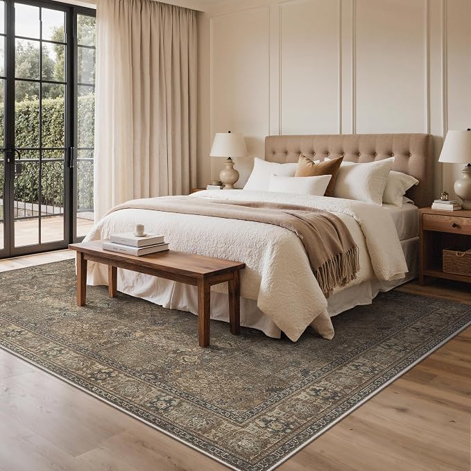 Bavni Washable Rugs 8x10-Machine Washable Rug Lightweight Low Pile, Vintage - Image 9