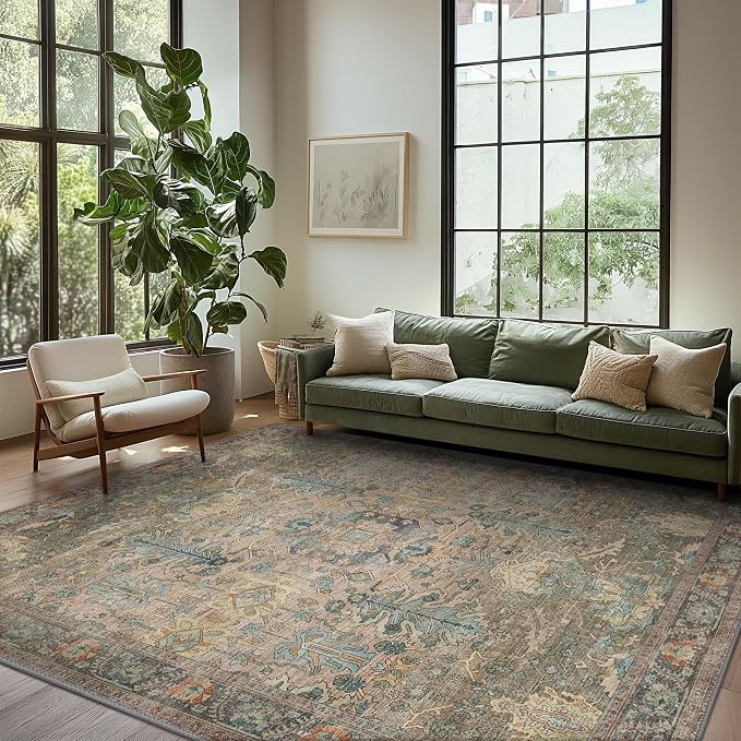 Bavni 8x10 Area Rugs for Living Room, Machine Washable Rug Lightweight Low Pile by BAVNI