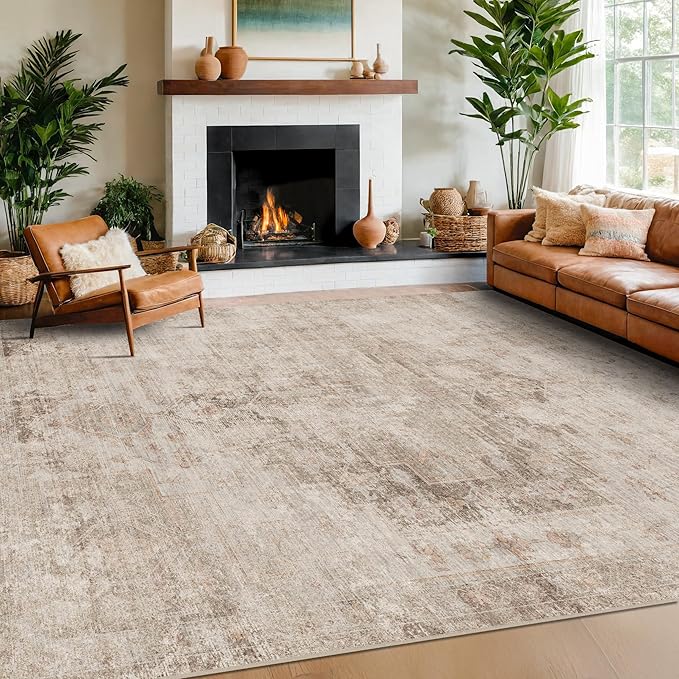 Neutral Farmhouse Area Rug for Bedroom - Image 6