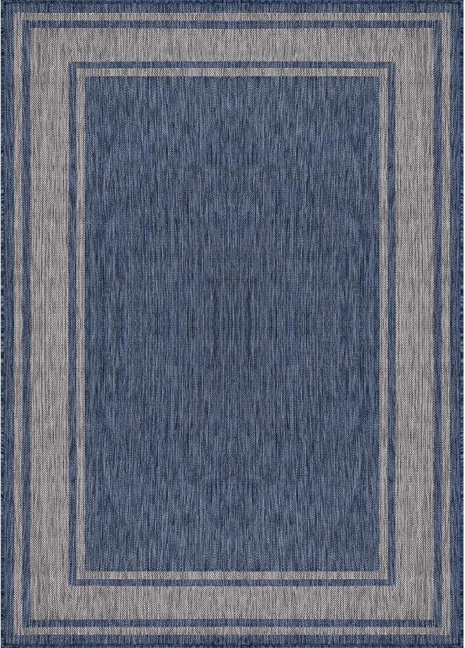 Beverly Rug Outdoor Rug 5x7 Modern Bordered Area Rugs - Image 2