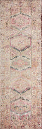 Loloi Layla Collection LAY-17 Pink/Lagoon 2'-6" x 9'-6" .13" Thick Runner Rug - Image 4