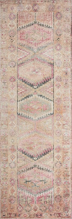 Loloi Layla Collection LAY-17 Pink/Lagoon 2'-6" x 7'-6" .13" Thick Runner Rug - Image 4