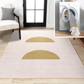 JONATHAN Y Machine Washable Cream/Moss Indoor Area Rug 4X6 ft, Luola Minimalist by JONATHANY