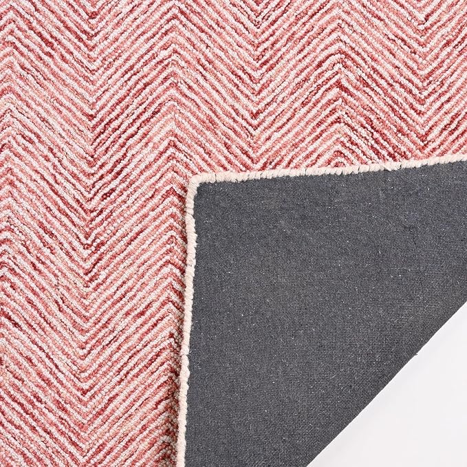 Modern Herringbone Chevron Collection Handcrafted Wool Area Rug - Image 4
