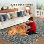 8x10 Washable Rugs for Living Room, Soft Large Rugs Blue Area Rug, Indoor - Image 6