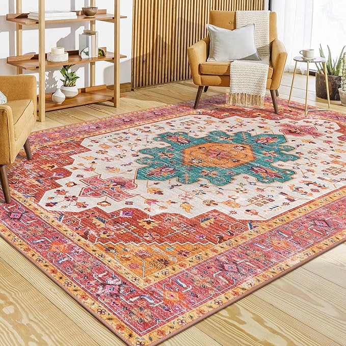 Moynesa Ultra-Thin Washable Pink Area Rug by Moynesa