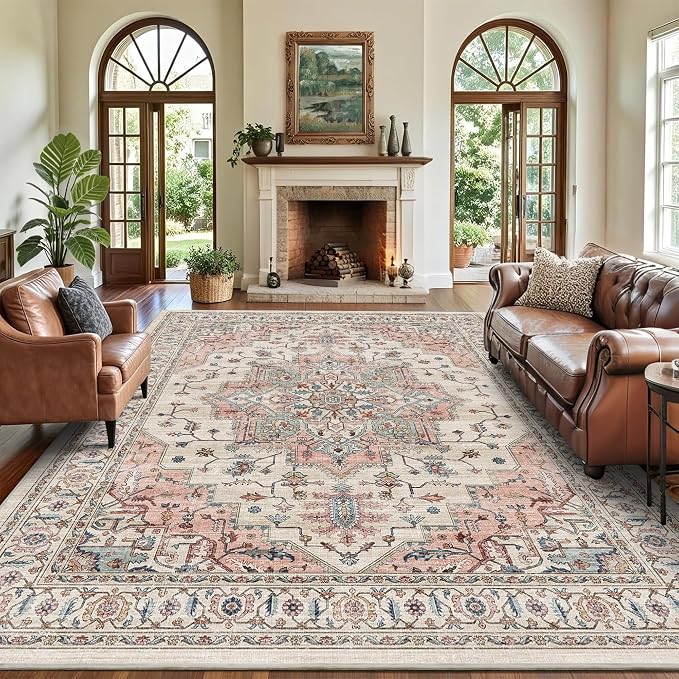 9x12 Large Area Rugs for Living Room Ultra-Soft Washable Rug Vintage Distressed by NakedCloud