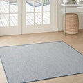 Nourison Home Courtyard Ivory Blue 5' x Square Area Rug by NourisonHome
