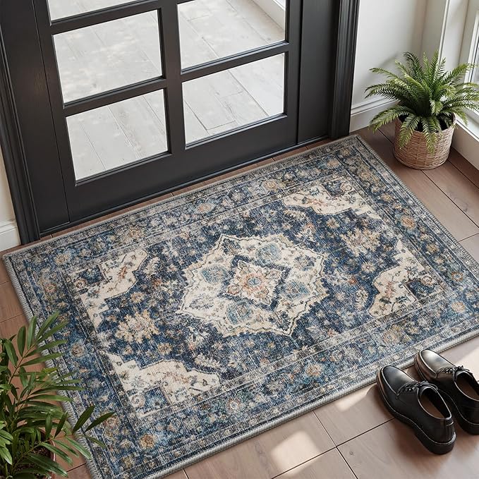 AMOAMI-2X3 Small Rug-Washable Rugs Entryway Mat Indoor-Soft Vintage Non Slip by AMOAMI