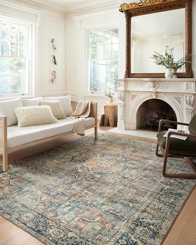 Loloi Margot Collection MAT-02 Terracotta/Lagoon 2'-6" x 11'-6" Runner Rug - Image 6