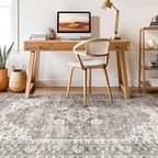8x10 Area Rugs Living Room: Washable Boho Large Neutral Vintage Soft Rug Stain - Image 7