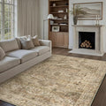 Brown Multi Area Rug 6x9 Vintage Washable Distressed Living Room Carpet Large by PureCozy