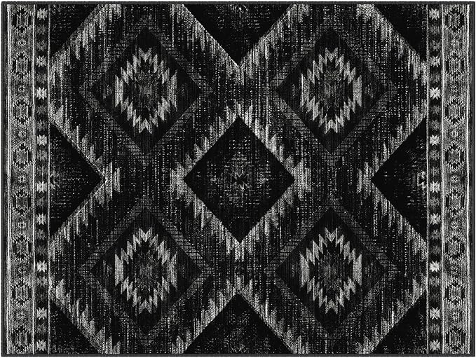 Area Rug 10x12 Rug Machine Washable Non-Slip Low Pile Print Pattern Western Rug - Image 9