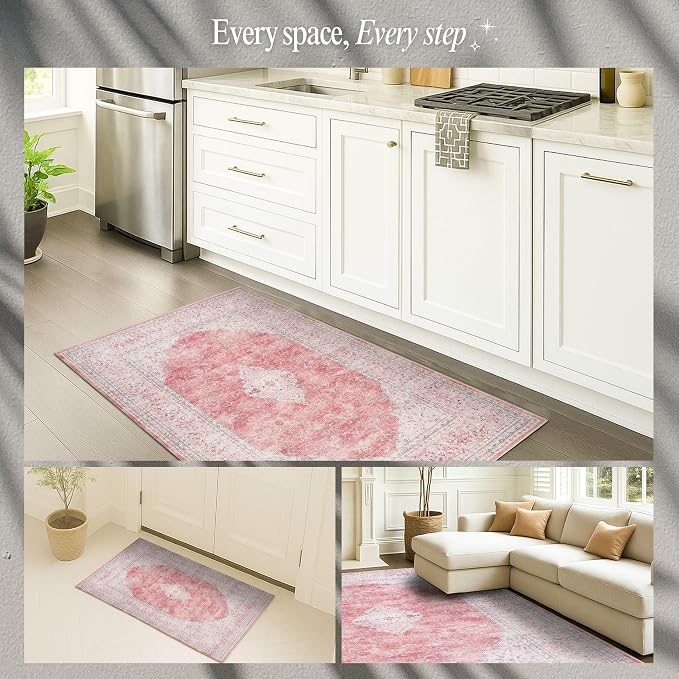 Fame Rugs Turkish Rug. Washable Vintage Oriental Antique Inspired Traditional - Image 5