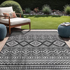 Beverly Rug Waikiki Boho Indoor Outdoor Rug 6x9, Washable Outside Carpet by BeverlyRug