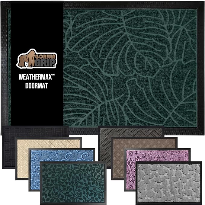 GORILLA GRIP 100% Waterproof All-Season WeatherMax Doormat, US Designed Natural by GorillaGrip