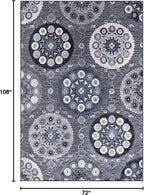 CAMILSON Indoor Outdoor Rug 6x9 Bohemian Medallion Floral Area Rugs - Image 2