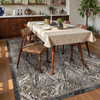 Washable Area Rug 8' x 10' Vintage Traditional Persian Mat - Image 3