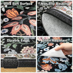 Area Rug Living Room Rugs: Floral 5x7 Washable Rug Vintage Soft Boho Non-Slip - Image 7