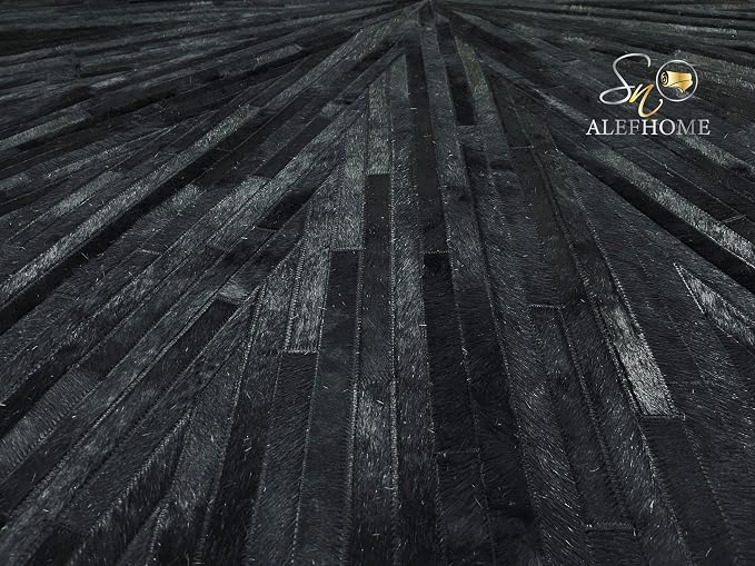 Faux Cowhide Round Area Rug | Non-Slip Leather Floor Carpet - Image 5