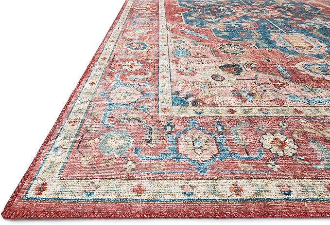 Loloi Skye Collection SKY-05 Brick/Ocean 2'-0" x 5'-0" Accent Rug - Image 3