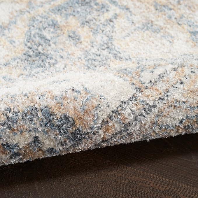 Nourison Home Astra Machine Washable Traditional Grey/Blue 6'7" x 9' Area Rug - Image 9